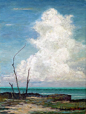 Wall Art featuring the painting Evening Cloud - Eleuthera by Ritchie Eyma