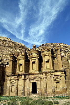 Wall Art featuring the photograph Facade Of Ad Deir An Ancient Rock-cut Monastery In Petra by Sami Sarkis Photography