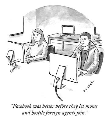 Russia Drawing - Facebook Was Better Before by Brendan Loper