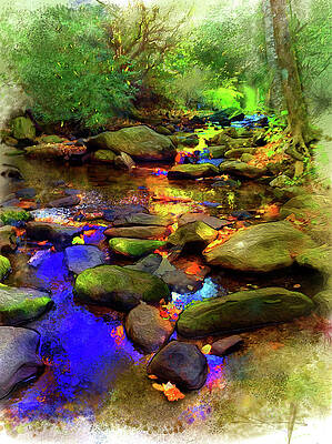 Reflection Wall Art featuring the digital art Fairy Springs by Gina Harrison