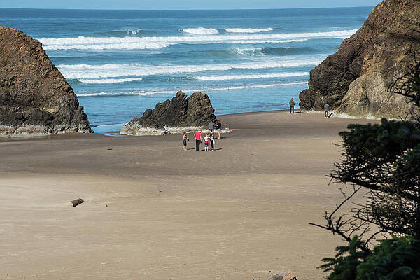 Beach Photograph - Family On The Beach by Tom Cochran