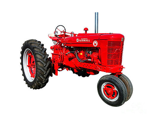 Vintage Red Tractor Wall Art