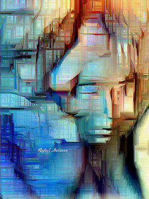 Wall Art featuring the digital art Feeling Blue by Rafael Salazar