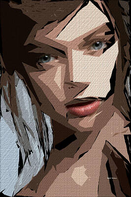 Wall Art featuring the digital art Female Expressions 596 by Rafael Salazar