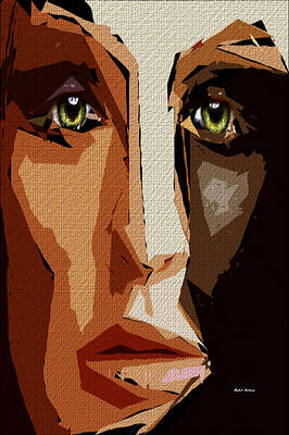 Wall Art featuring the digital art Female Expressions 822 by Rafael Salazar