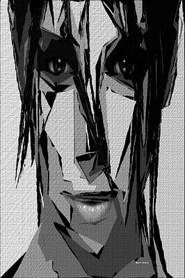 Wall Art featuring the digital art Female Expressions L by Rafael Salazar