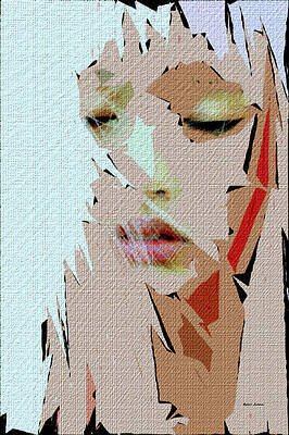 Wall Art featuring the digital art Female Expressions LII by Rafael Salazar