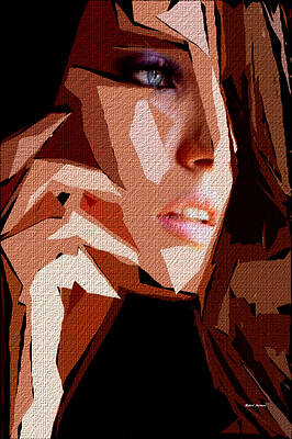 Wall Art featuring the digital art Female Expressions LV by Rafael Salazar