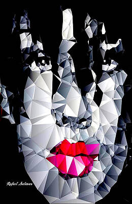 Wall Art featuring the digital art Female Portrait In Black And White by Rafael Salazar