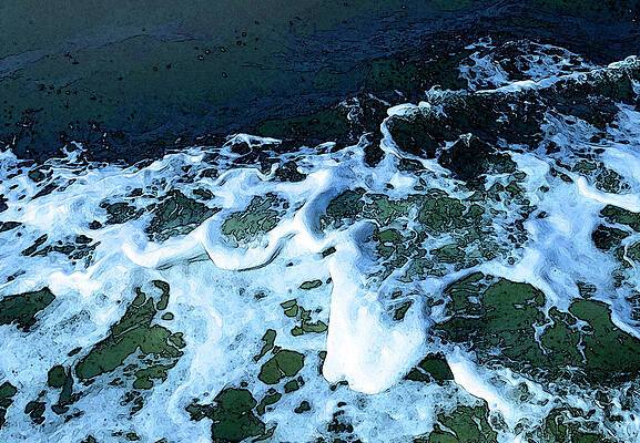 Summer Digital Art - Ferry's Wake by Gina Harrison