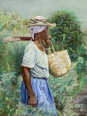 Bahamian Wall Art featuring the pastel Field Day by Roshanne Minnis-Eyma