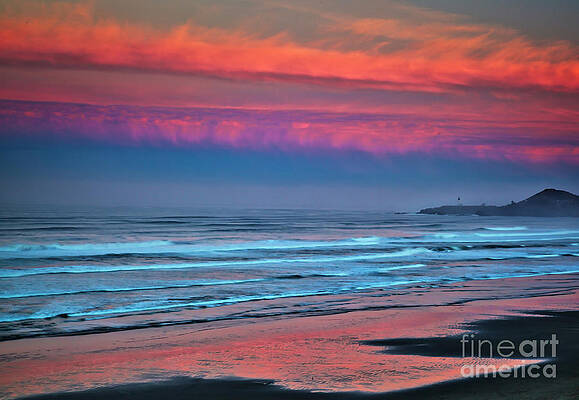 Oregon Photograph - Fiery Sunrise Over The Pacific by Bruce Block