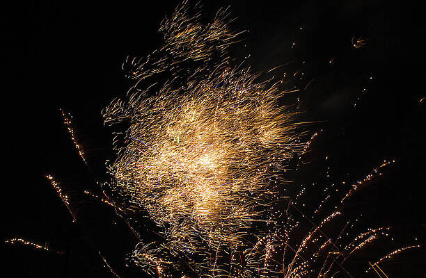 Isolate Wall Art featuring the photograph Fireworks Fiery Hail by Scott Lyons