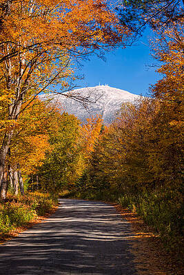 Fall Photograph - First Snow And Fall Foliage Mount Washington by Jeff Sinon