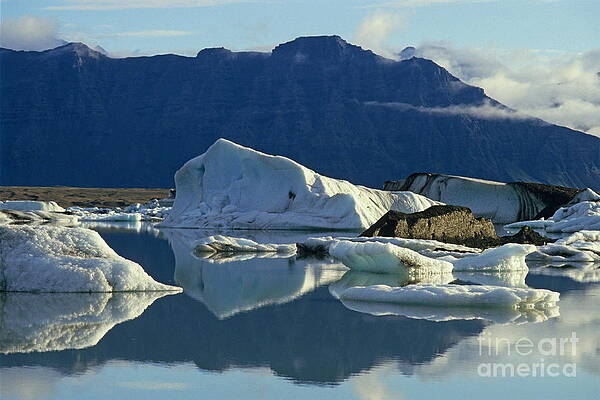 Icebergs Reflecting on Calm Water Wall Art