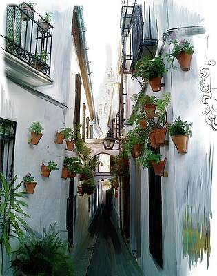 Flower Digital Art - Flower Lane In Cordoba by Gina Harrison