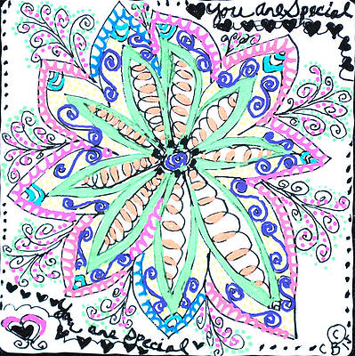 Carer Wall Art featuring the drawing Flower Power by Carole Brecht