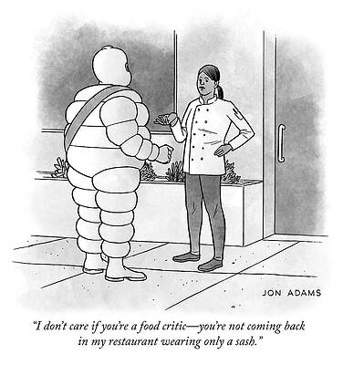 Chef Confronts Michelin Man Wall Art