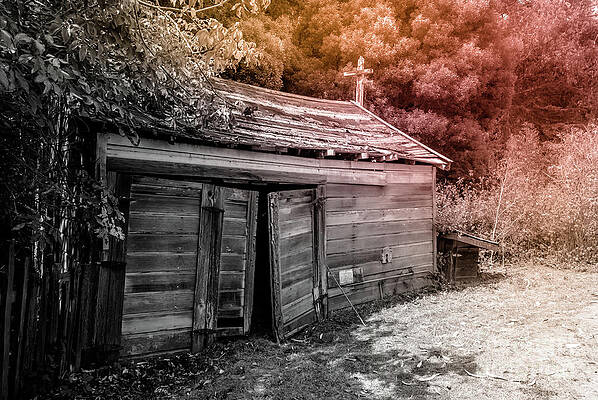 Wall Art featuring the photograph Old Barn Duo Tones On Black And White by Blake Webster