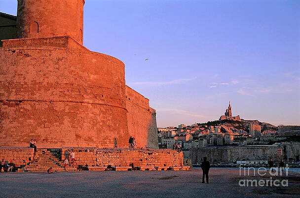 Wall Art featuring the photograph Fort Saint-Jean With A View Of The Cityscape Of Marseille by Sami Sarkis Photography