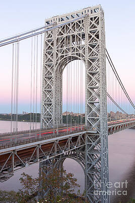 Sunset Over Suspended Bridge Wall Art