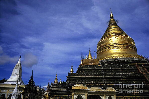 Wall Art featuring the photograph Gilded Stupa Of The Shwezigon Pagoda In Bagan by Sami Sarkis Photography