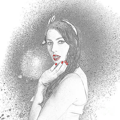 Wall Art featuring the digital art Glamour Art Pin Up by Jorgo Photography