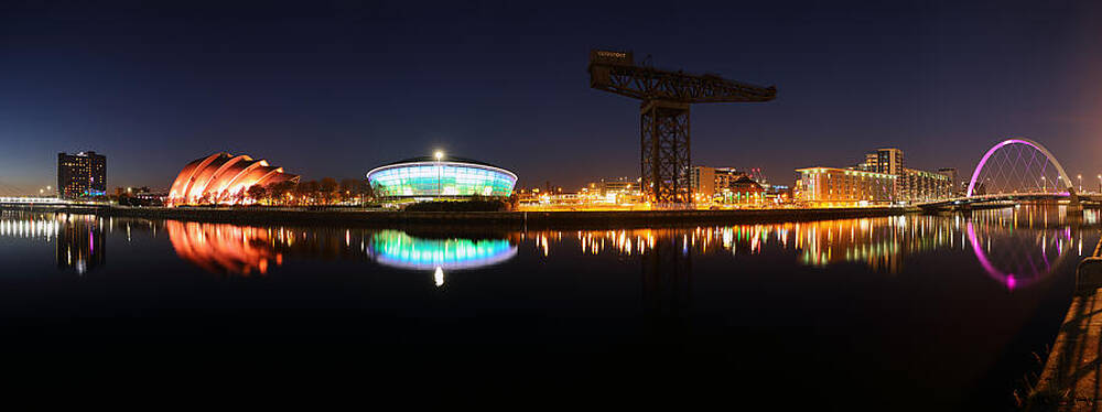 Reflection Wall Art featuring the photograph Glasgow Clyde Panorama by Grant Glendinning