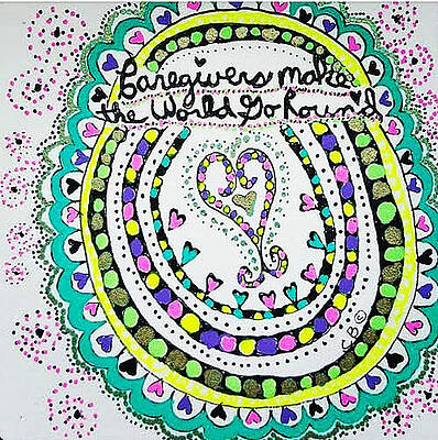 Carer Wall Art featuring the drawing Go Round by Carole Brecht