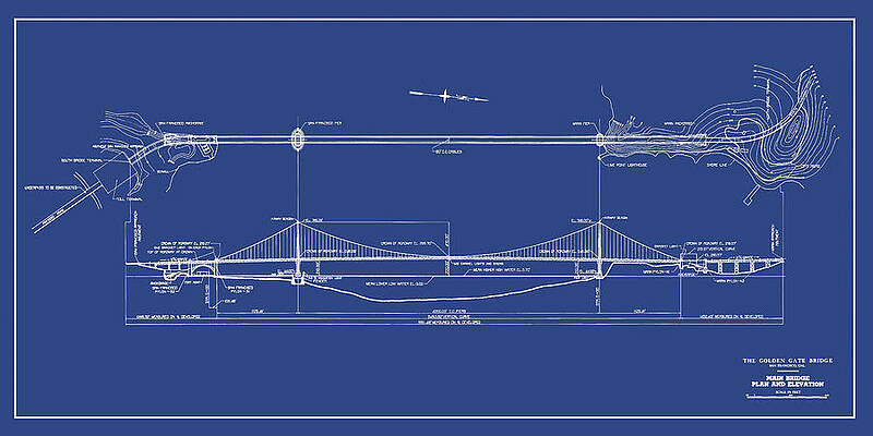 Golden Gate Bridge - Study for Expansion - San Francisco, CA   by Wall Artifact