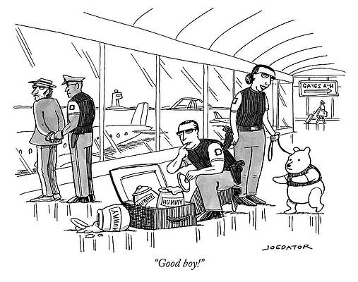 Airport Security with Winnie the Pooh Drawing