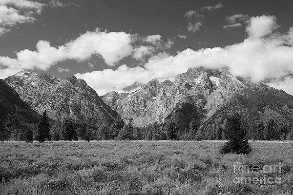 Mountain Photograph - Grand Tetons In Black And White by Bruce Block