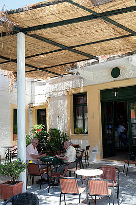 Greece Wall Art featuring the photograph Greek Coffee Shop by Al Poullis