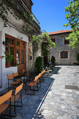 Greek village plaza by Al Poullis