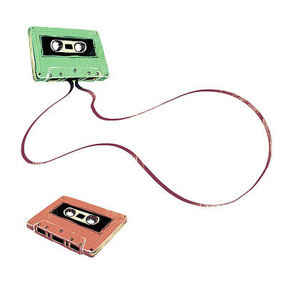 Retro Cassette Tape Art Drawing