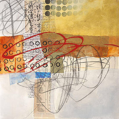 Vibrant Abstract Collage with Text Wall Art