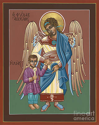 Wall Art featuring the painting Guardian Angel Guarding Little Elijah Gemmell 191 by William Hart McNichols