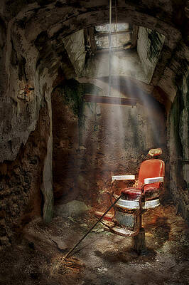 Abandoned Barber Chair in Sunlight Photograph