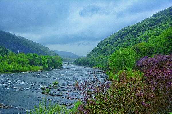 Harpers Ferry From The Shenandoah River Print