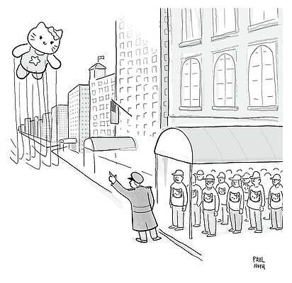 Hailing Kitty Thanksgiving Parade Balloon Print