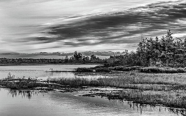 Sunrise Wall Art featuring the photograph Historic Whitebog Landscape Black - White by Louis Dallara