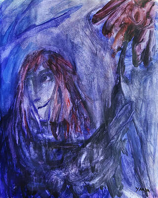 Wall Art featuring the mixed media Holding A Flower by Katt Yanda