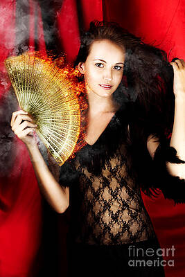 Wall Art featuring the photograph Hot Female Fire Dancer by Jorgo Photography