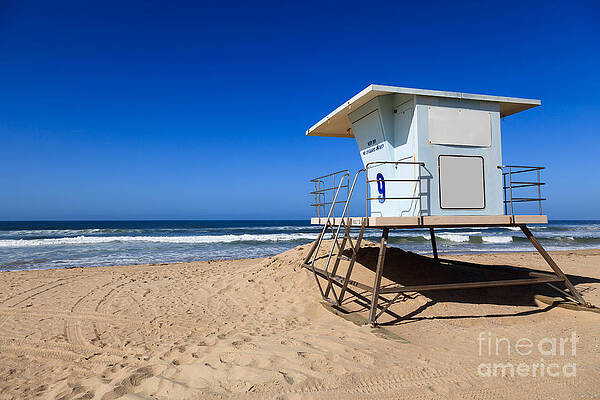California Wall Art featuring the photograph Huntington Beach Lifeguard Tower Photo by Paul Velgos