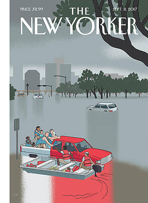 Rescue Effort Amidst Urban Flood Print