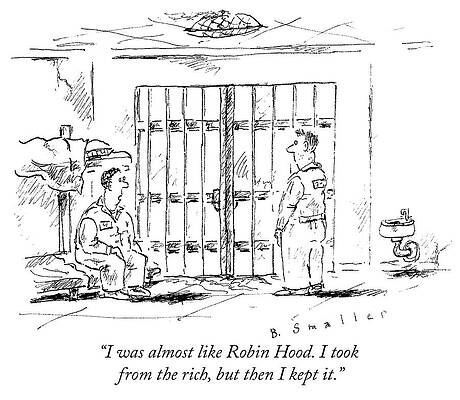 Hood Drawing - I Was Almost Like Robin Hood by Barbara Smaller