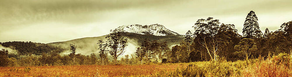 Natural Wall Art featuring the photograph Ice Covered Mountain Panorama In Tasmania by Jorgo Photography