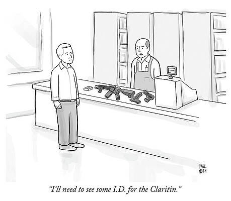 Background Drawing - ID For The Claritin by Paul Noth