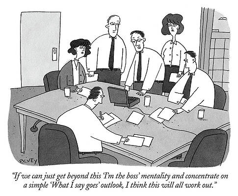 Simple Drawing - If We Can Just Get Beyond This Im The Boss Mentality by Peter C Vey