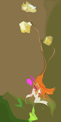 Still Life Wall Art featuring the digital art Ikebana Humoresque by Gina Harrison